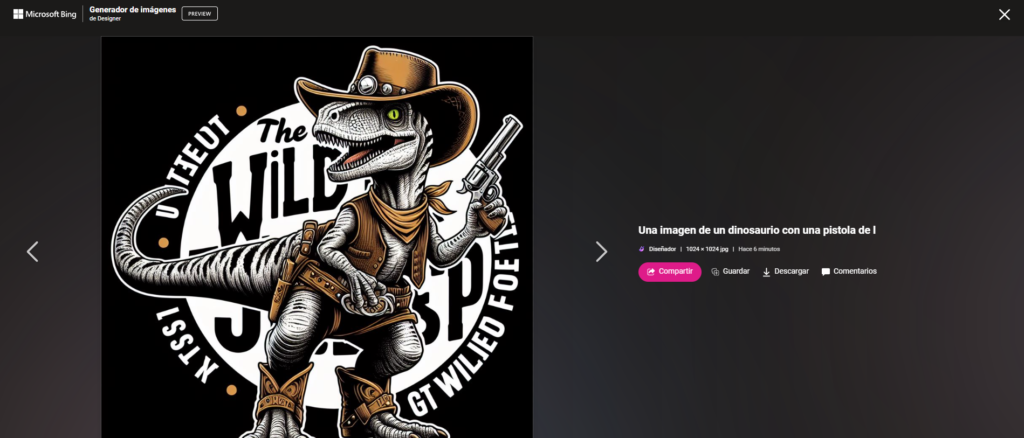 Bing Image Creator creando imágenes con IA